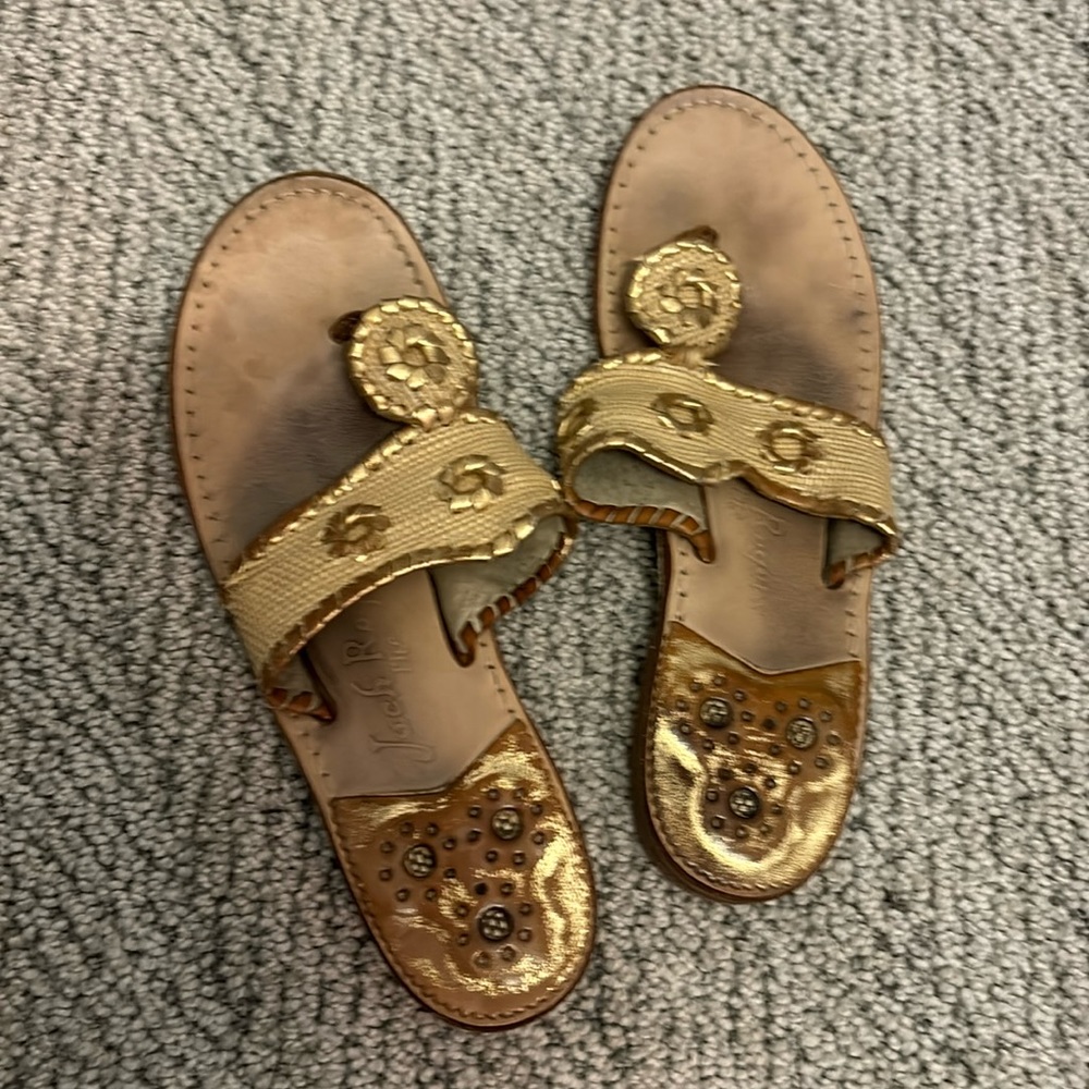 Rattan and gold Jack Rogers Sandals